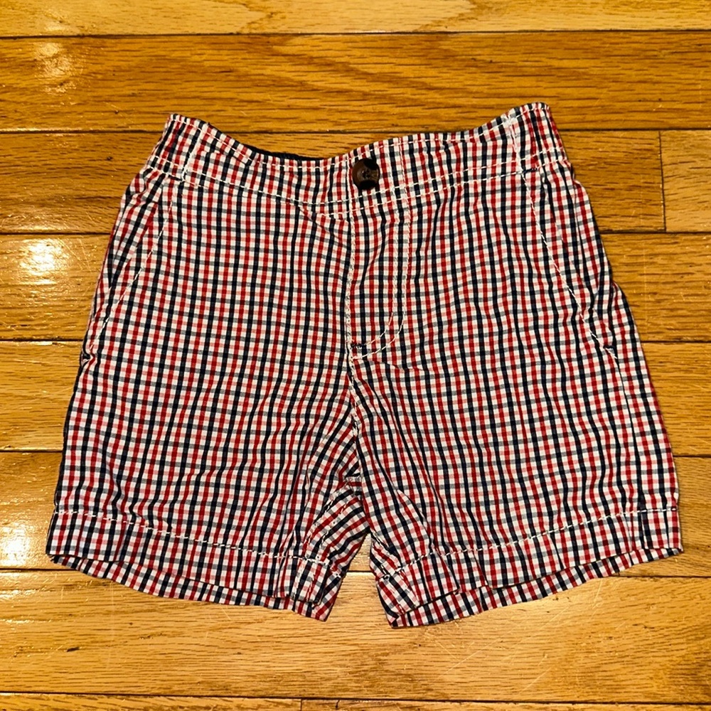 Carters 18 Months Shorts Plaid Red White Blue Patriotic USA 4th of July Gingham